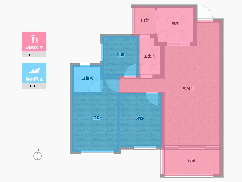 四川省-广安市-龙鑫美湖湾-73.31-户型库-动静分区