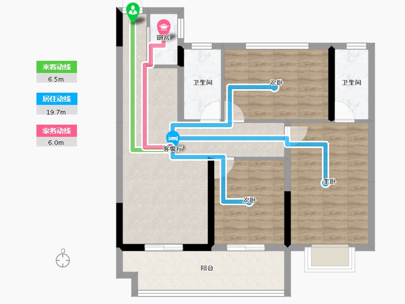 湖北省-仙桃市-现代森林国际城北苑-82.94-户型库-动静线