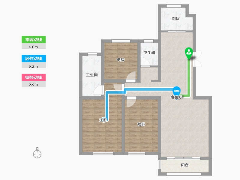 宁夏回族自治区-吴忠市-星河传说住宅小区·二期-94.53-户型库-动静线