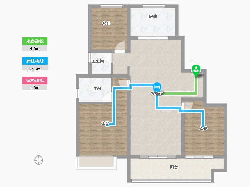 河南省-安阳市-滑县建业尊府-103.96-户型库-动静线