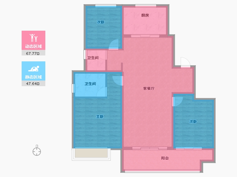 河南省-安阳市-滑县建业尊府-103.96-户型库-动静分区