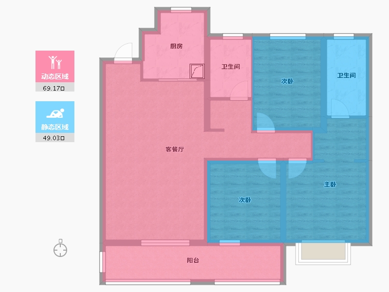 山东省-济宁市-涌鸿观澜-104.54-户型库-动静分区