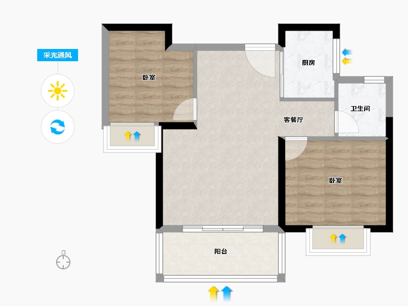 湖南省-衡阳市-东投归雁台-60.30-户型库-采光通风