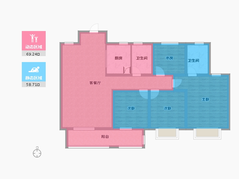 山东省-济宁市-涌鸿观澜-112.93-户型库-动静分区