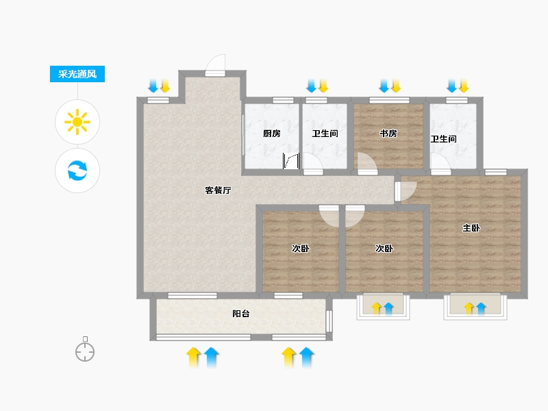 山东省-济宁市-涌鸿观澜-112.93-户型库-采光通风