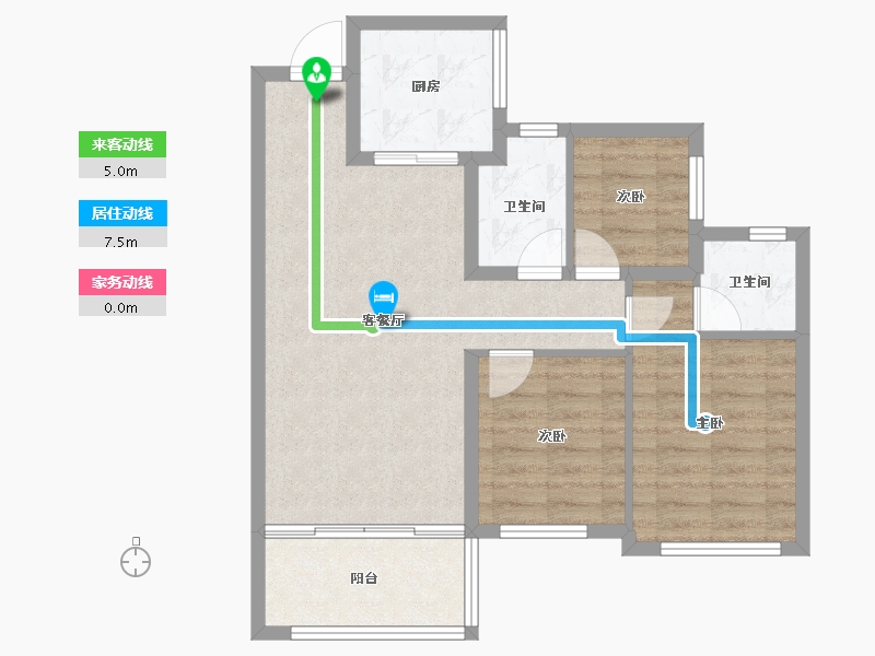 四川省-广安市-龙鑫美湖湾-71.77-户型库-动静线