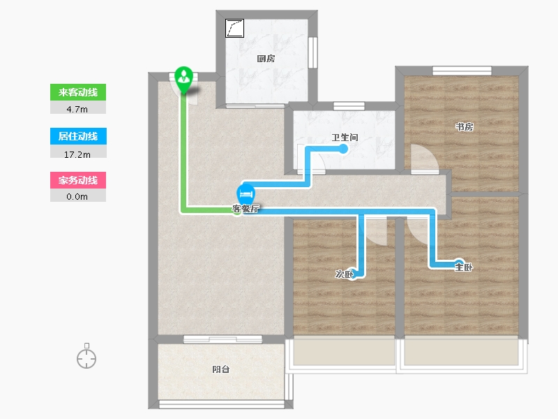 江苏省-苏州市-琴湖会客厅琴颂雅院-77.00-户型库-动静线