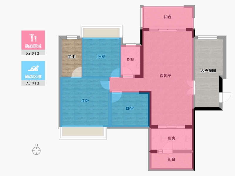 广西壮族自治区-来宾市-猎天·地王华府-92.22-户型库-动静分区