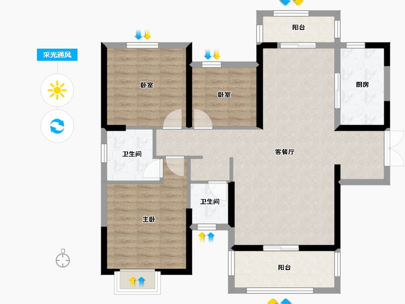 湖南省-常德市-时代学府-97.81-户型库-采光通风