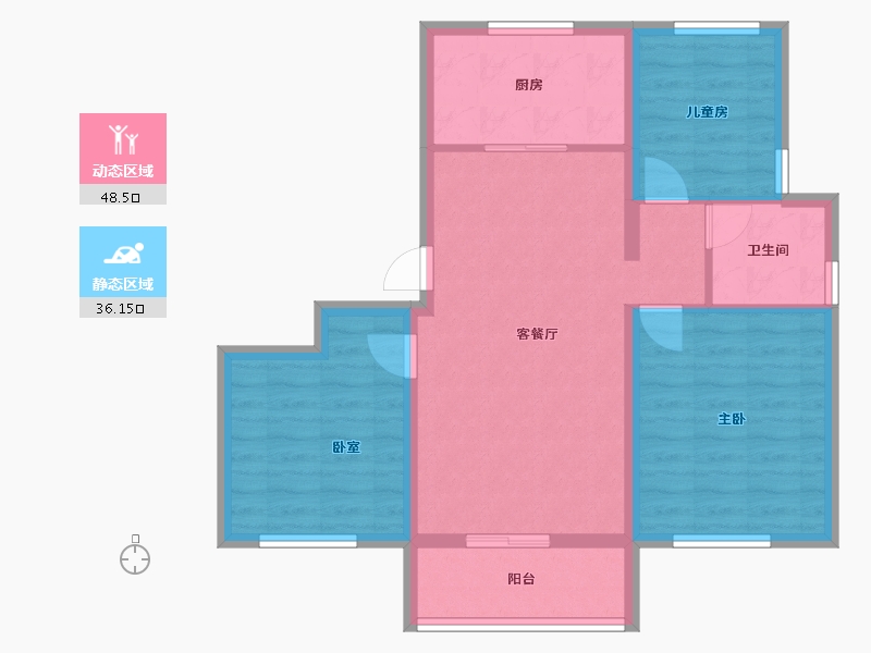 河南省-周口市-中煦·春风十里昕园-75.58-户型库-动静分区