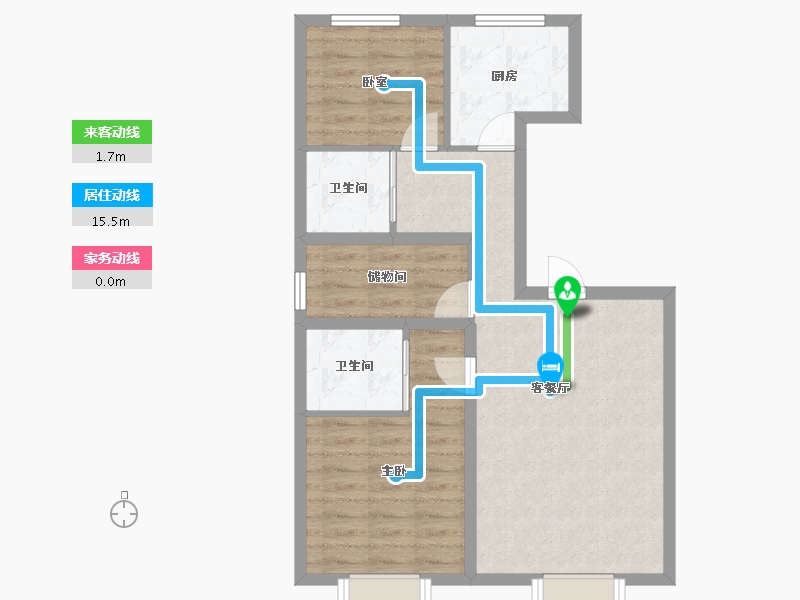 新疆维吾尔自治区-乌鲁木齐市-南湖品御-67.73-户型库-动静线