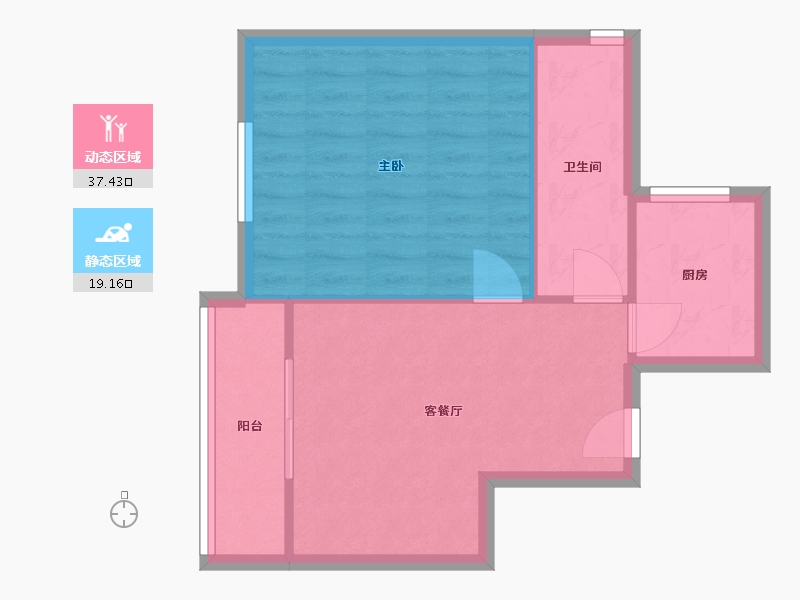 湖北省-武汉市-青润家园-46.00-户型库-动静分区