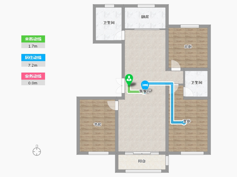 宁夏回族自治区-吴忠市-星河传说住宅小区·二期-101.33-户型库-动静线