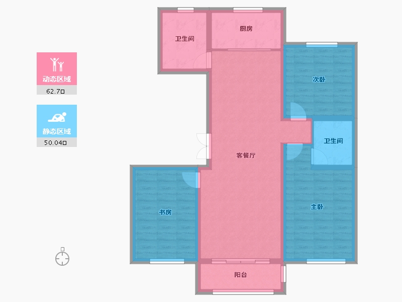 宁夏回族自治区-吴忠市-星河传说住宅小区·二期-101.33-户型库-动静分区