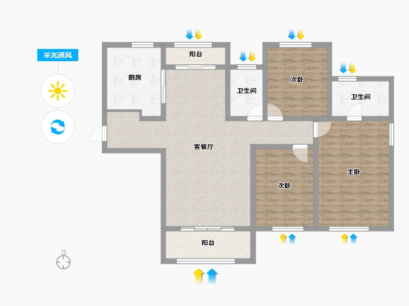 河南省-安阳市-宏达梦想城-111.15-户型库-采光通风