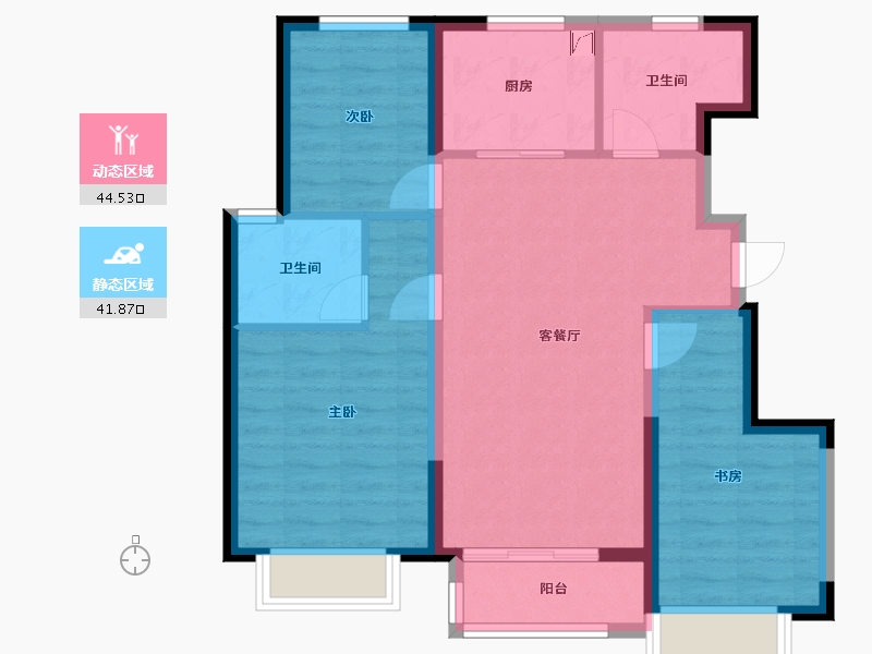 天津-天津市-时代澜园-82.00-户型库-动静分区