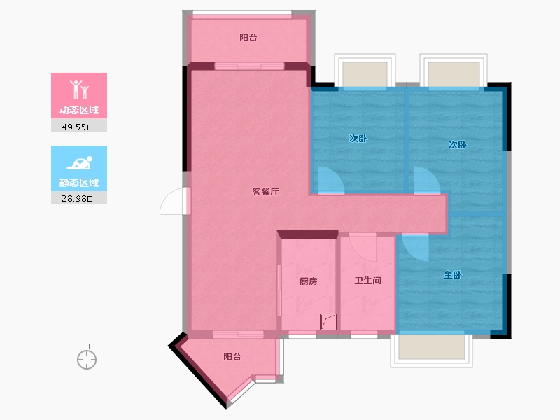 四川省-成都市-尚锦园-73.00-户型库-动静分区