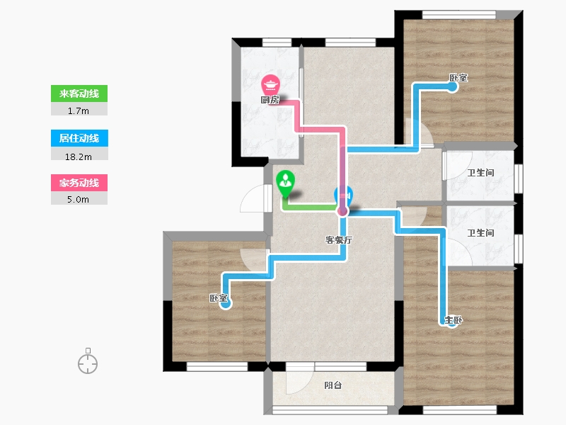 吉林省-吉林市-泊逸·天玺甲第-76.49-户型库-动静线