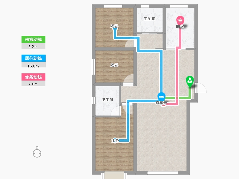 新疆维吾尔自治区-乌鲁木齐市-万田海棠花园-84.44-户型库-动静线