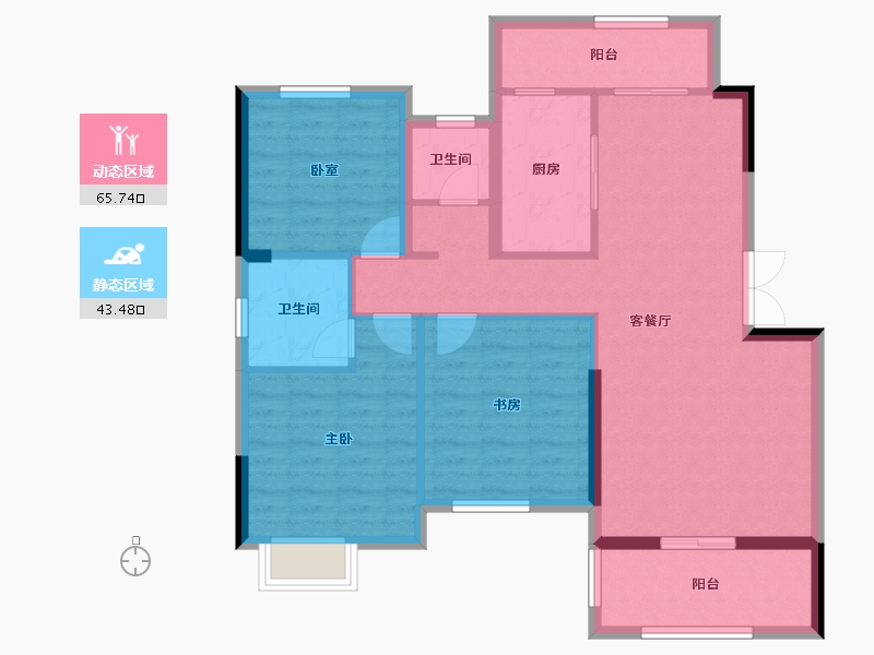 湖南省-常德市-时代学府-98.43-户型库-动静分区