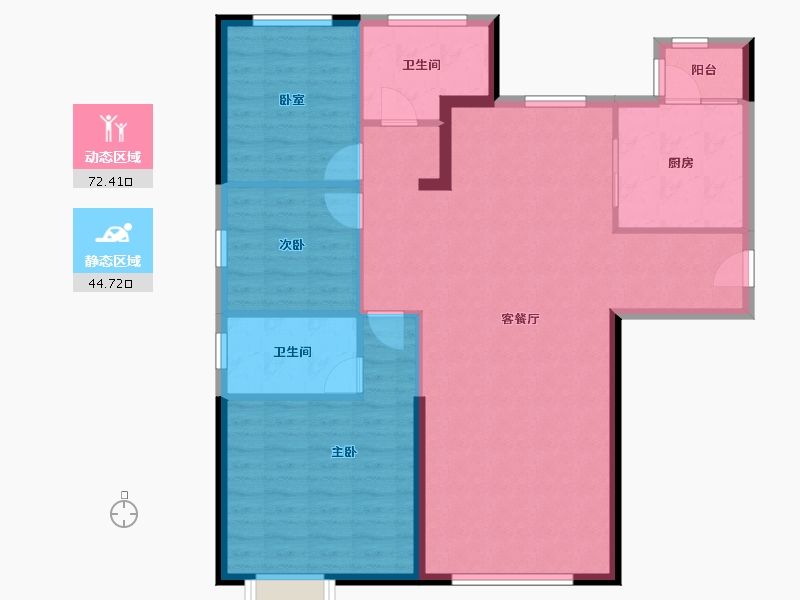 内蒙古自治区-包头市-包头恒大学府-106.95-户型库-动静分区