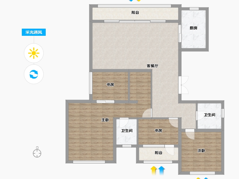 吉林省-吉林市-盈胜春晓-122.01-户型库-采光通风