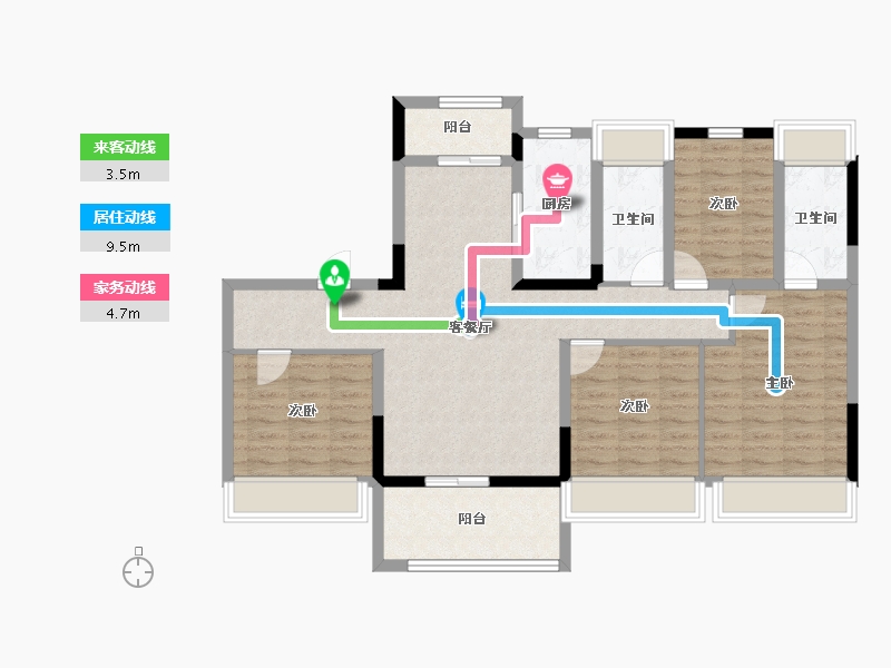 江苏省-淮安市-碧桂园江北新城-102.39-户型库-动静线