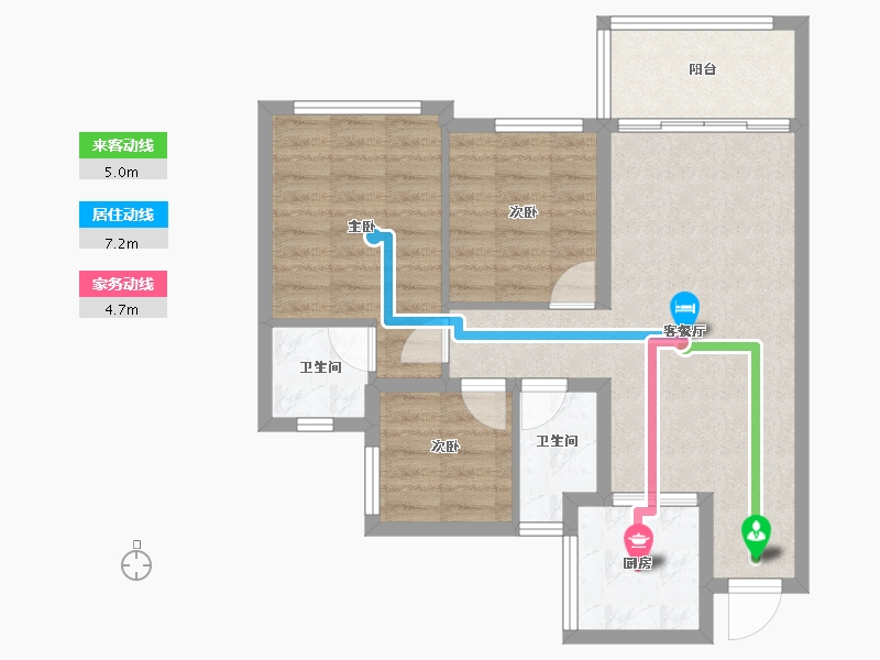 四川省-广安市-龙鑫美湖湾-69.46-户型库-动静线