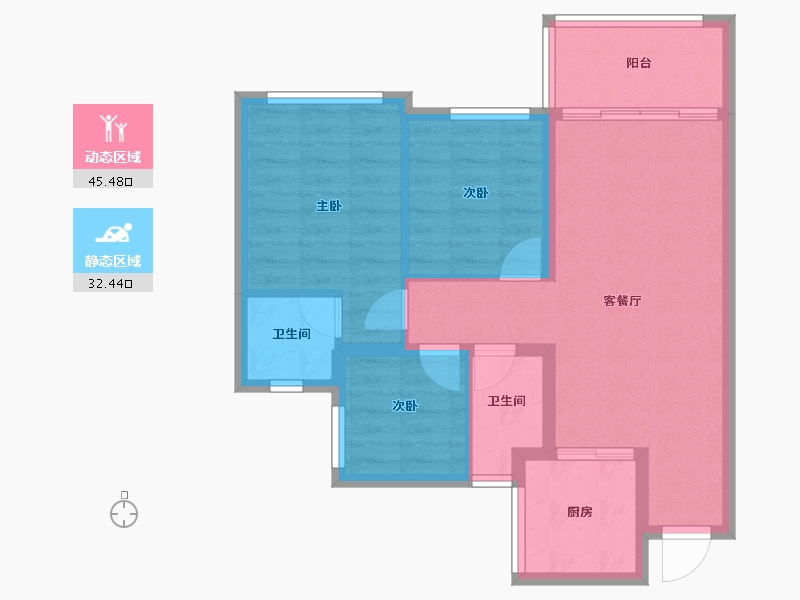 四川省-广安市-龙鑫美湖湾-69.46-户型库-动静分区