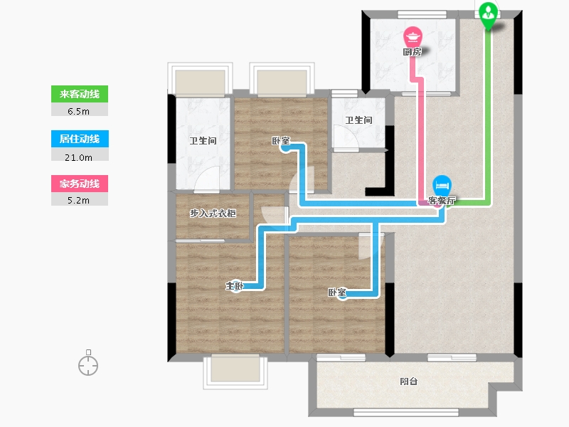 江西省-吉安市-阳明天宸-95.75-户型库-动静线