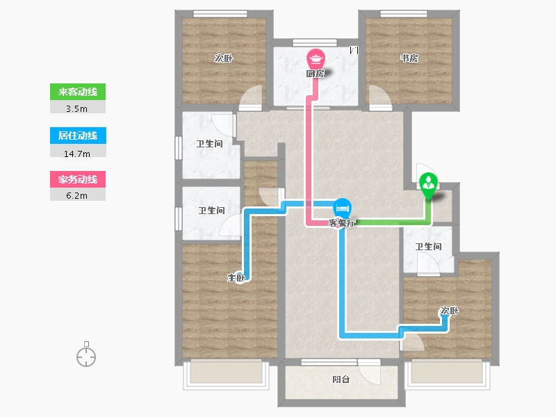 河北省-石家庄市-福美健康城公园郡-102.67-户型库-动静线