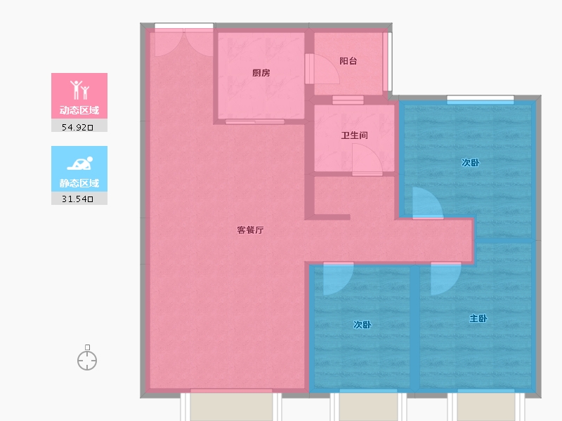 新疆维吾尔自治区-乌鲁木齐市-德睿尚品-77.27-户型库-动静分区