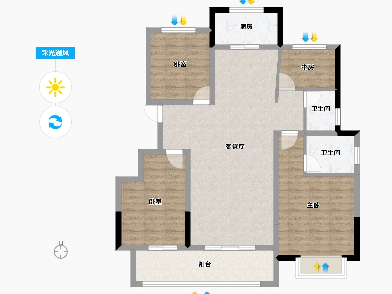 浙江省-丽水市-群升尚溪名苑-100.00-户型库-采光通风