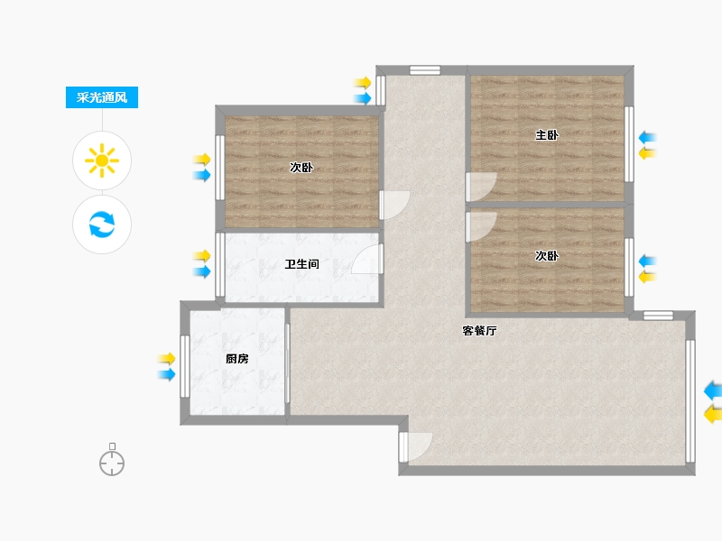 浙江省-宁波市-横街头新村-121.00-户型库-采光通风