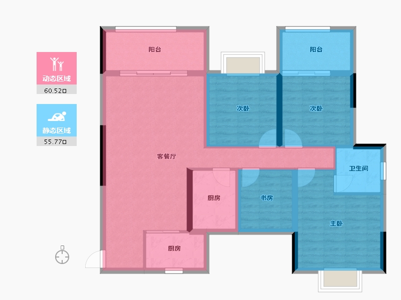 广西壮族自治区-桂林市-新安厦西宸源菩-104.18-户型库-动静分区