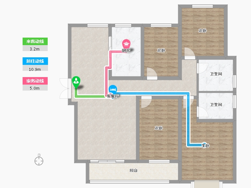 山东省-德州市-禹城幸福里-127.20-户型库-动静线