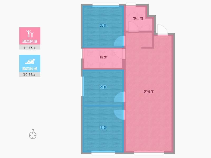 河北省-石家庄市-福美健康城公园郡-67.81-户型库-动静分区