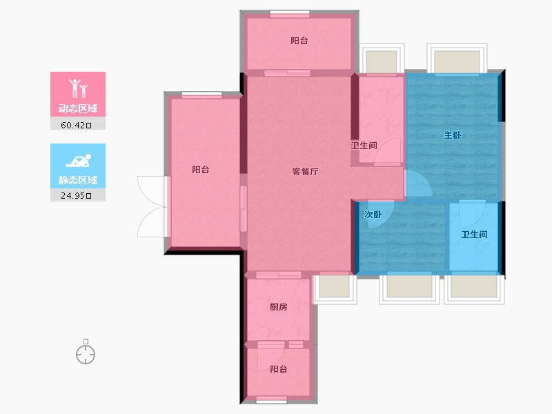 广东省-云浮市-翔顺筠粤豪苑-76.25-户型库-动静分区