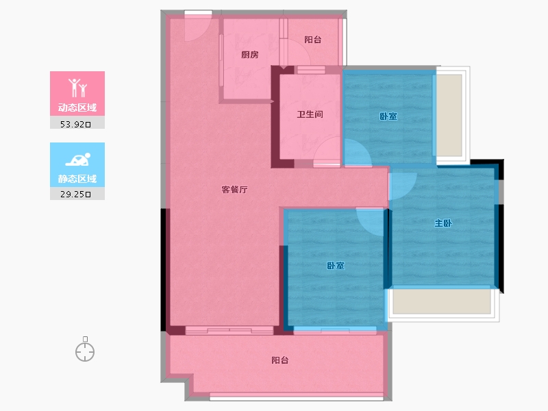 广西壮族自治区-来宾市-海能龙福郡-74.34-户型库-动静分区