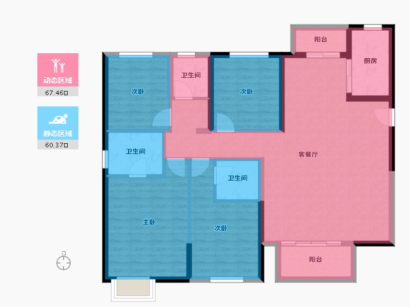 福建省-福州市-平潭雍锦湾-115.22-户型库-动静分区