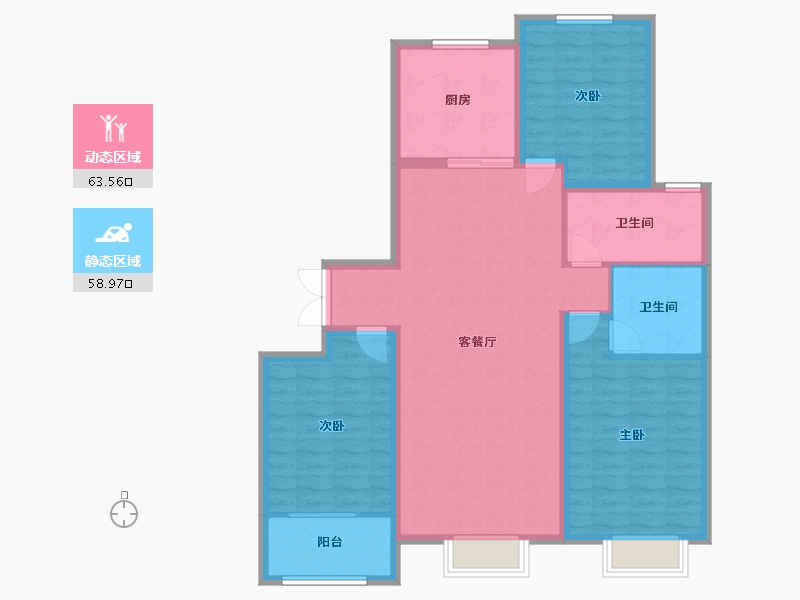 河北省-保定市-润达尚东城-111.03-户型库-动静分区