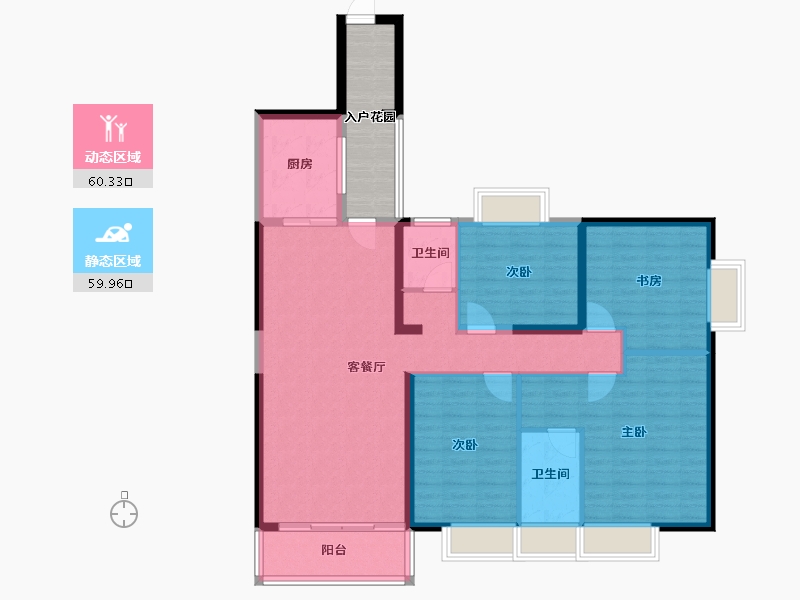 云南省-昆明市-中通世纪峯荟花园-116.17-户型库-动静分区