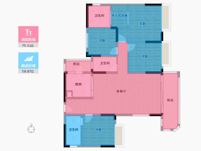 四川省-眉山市-领地·观江府-148.00-户型库-动静分区