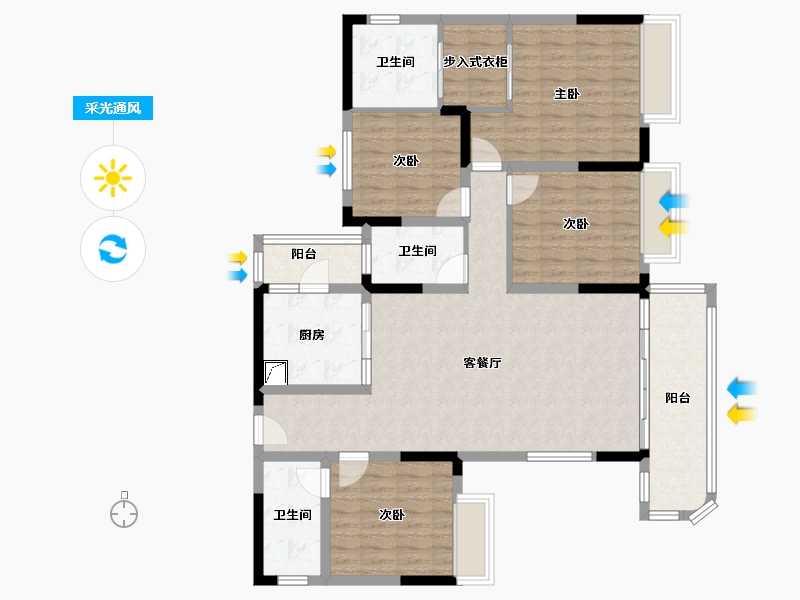 四川省-眉山市-领地·观江府-148.00-户型库-采光通风