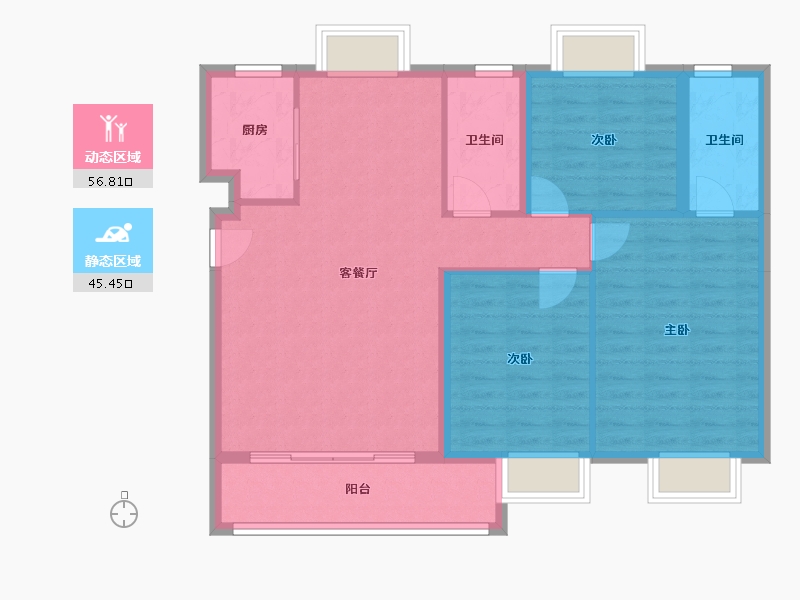 江西省-吉安市-燕山学苑-92.61-户型库-动静分区