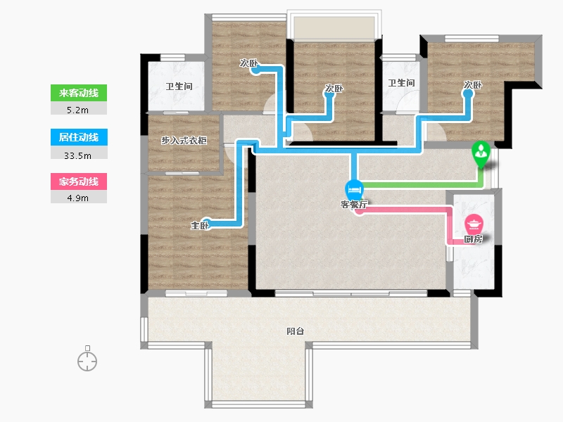 重庆-重庆市-北京城建龙樾生态城-117.58-户型库-动静线