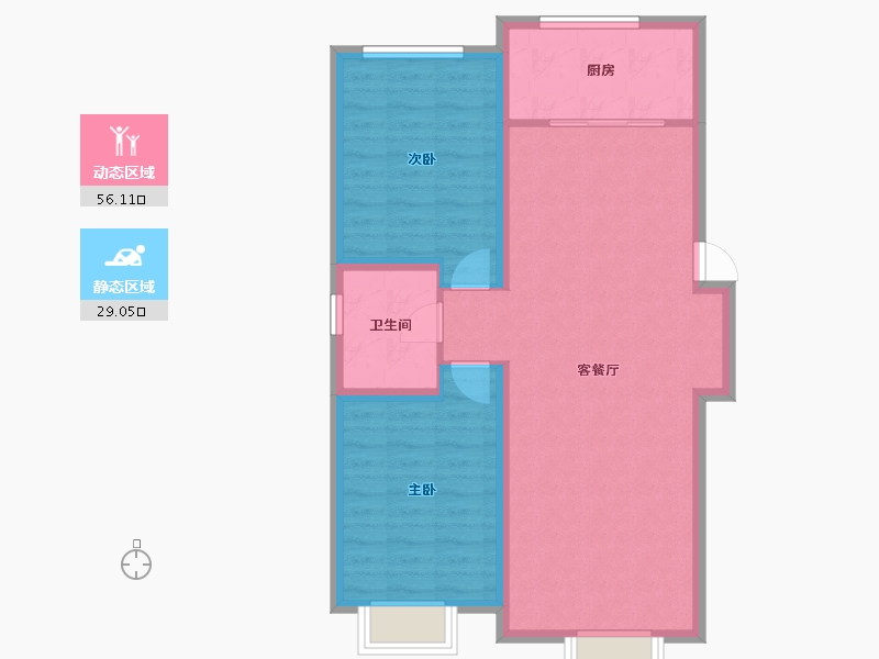 河北省-保定市-中建玖居匠心阁-76.99-户型库-动静分区