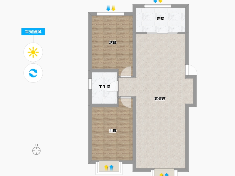 河北省-保定市-中建玖居匠心阁-76.99-户型库-采光通风