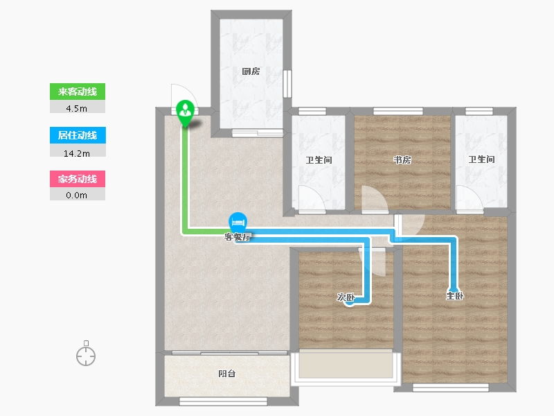 内蒙古自治区-包头市-中梁首府壹号院-76.71-户型库-动静线