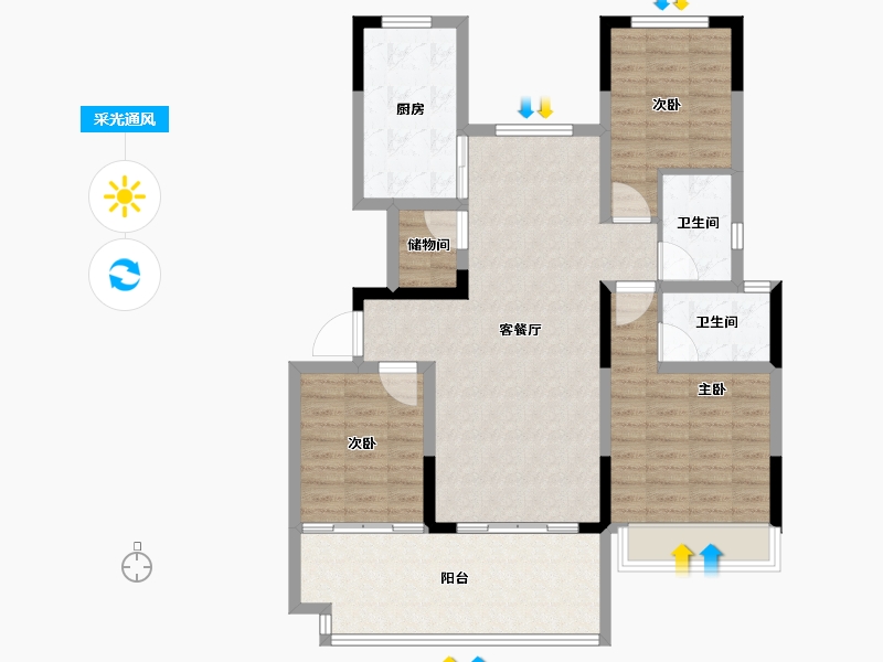 河南省-周口市-奥特莱斯望京府-100.00-户型库-采光通风